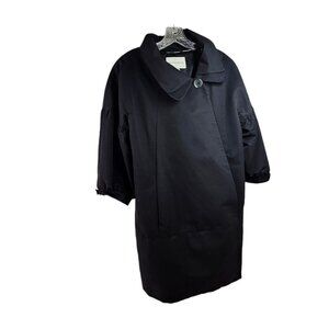 Banana Republic Day to Evening Trench Coat 3/4 Balloon Slv Womens MP Black Twill